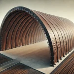 Plandeka na wymiar na hangar łukowy o solidnej konstrukcji, idealna do ochrony maszyn i płodów rolnych.