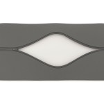 Szary pokrowiec na poduszki ogrodowe na wymiar z wytrzymałego materiału, z częściowo rozpiętym zamkiem błyskawicznym.