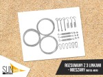 Zestaw montażowy do żagla rzymskiego z 3 linkami na podłoże mieszane metal i mur, śruby rzymskie oraz karabińczyki.