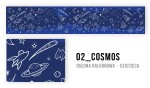 Osłona balkonowa dziecięca - wzór 02 Cosmos z rakietami, planetami i astronautami na granatowym tle. Wykonana na wymiar.
