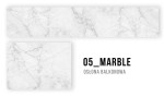 Osłona balkonowa na wymiar z szarym wzorem marmuru, model 05_MARBLE. Marmurowa tekstura na białym tle.