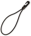 Czarny elastyczny ekspander z haczykiem, element montażowy do żagla ogrodowego przeciwsłonecznego na wymiar.