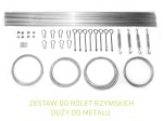 Zestaw montażowy do rolet rzymskich HDPE na wymiar z metalowymi prętami, linkami, śrubami rzymskimi i karabińczykami.
